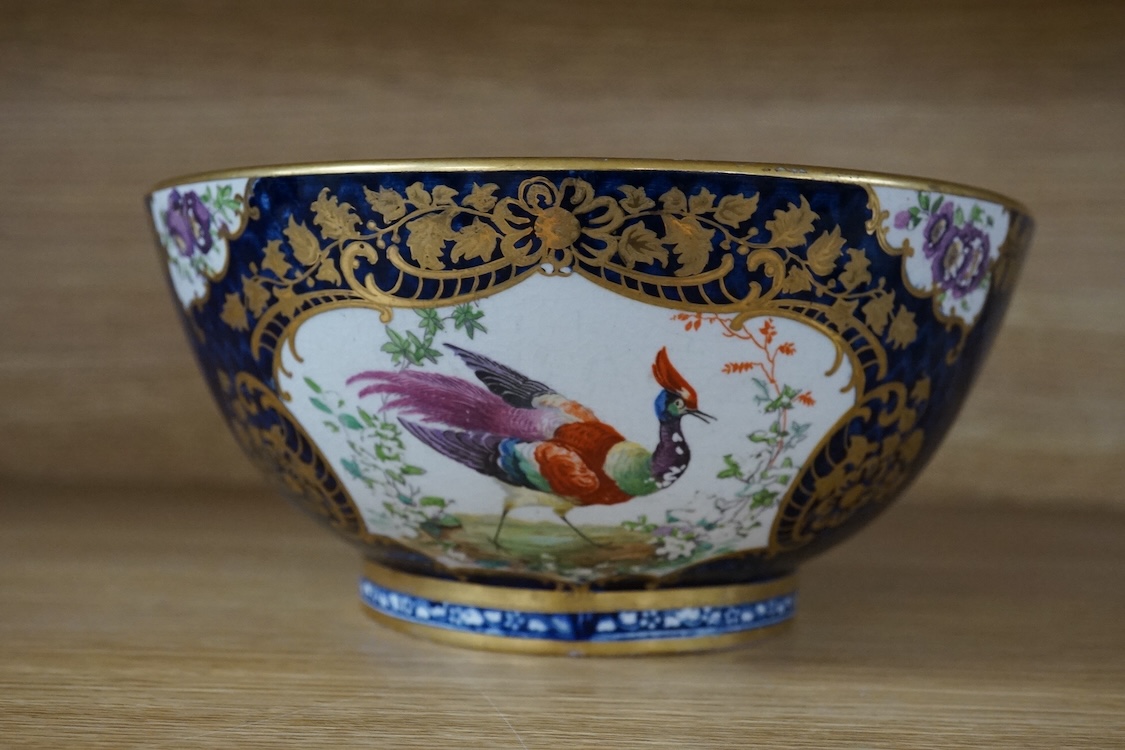 A Booths scale blue ground bowl, 20cm diameter